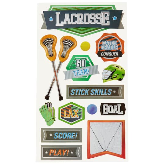 12 Pack: Lacrosse Stickers by Recollections&#x2122;